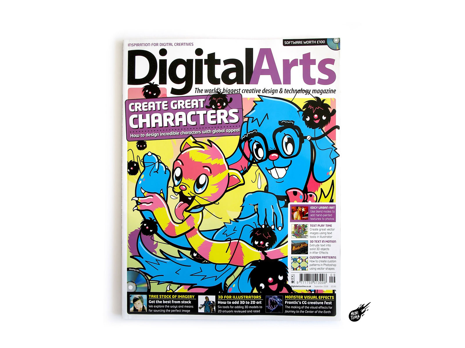Cover for Digital Arts magazine. character design cute editorial illustration magazine magazine cover vector