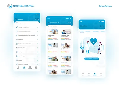 National Hospital Apps - Redesign design figma health and care health app hospital app mobile app mobile app design ued ui ui design uiux user experience user interface ux