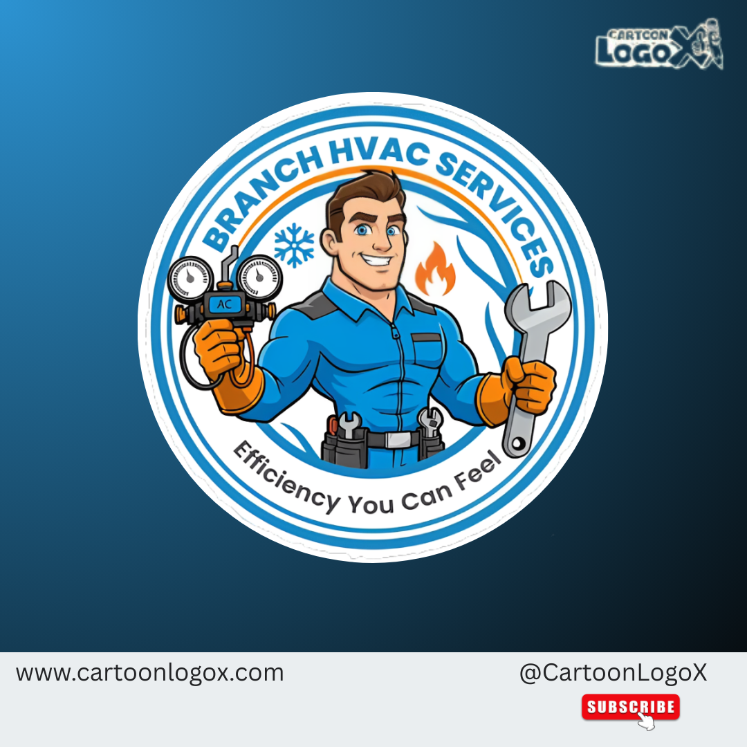 HVAC Logo & Full Branding Kit Design for Branch | CartoonLogoX brand identity design branding branding kit cartoonlogox character design commercial branding custom mascot cute mascot dribbble design graphic design hvac branding hvac logo illustration design logo logo designer mascot logo motion graphics professional branding service business branding