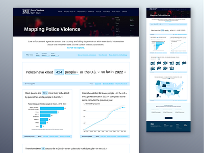 BNCL | Police Violence Map page attorneys branding design graphic design lawfirm legal industry logo metrics redesign typography ui ux web design
