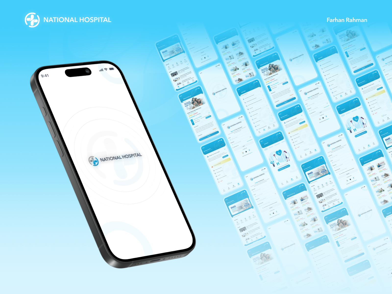 National Hospital App - Redesign case study design figma health and care health app hospital app mobile app mobile app adesign study case ued ui uid uiux user experience user interface ux