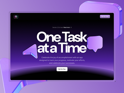 AI Productivity Dashboard UI – One Task at a Time (Dark Mode) ai ai dashboard artificial intelligence clean ui dark dashboard dark mode dashboard ui landing page machine learning minimalist design modern design productivity app productivity dashboard project management saas saas dashboard task management web app ui web design workflow automation