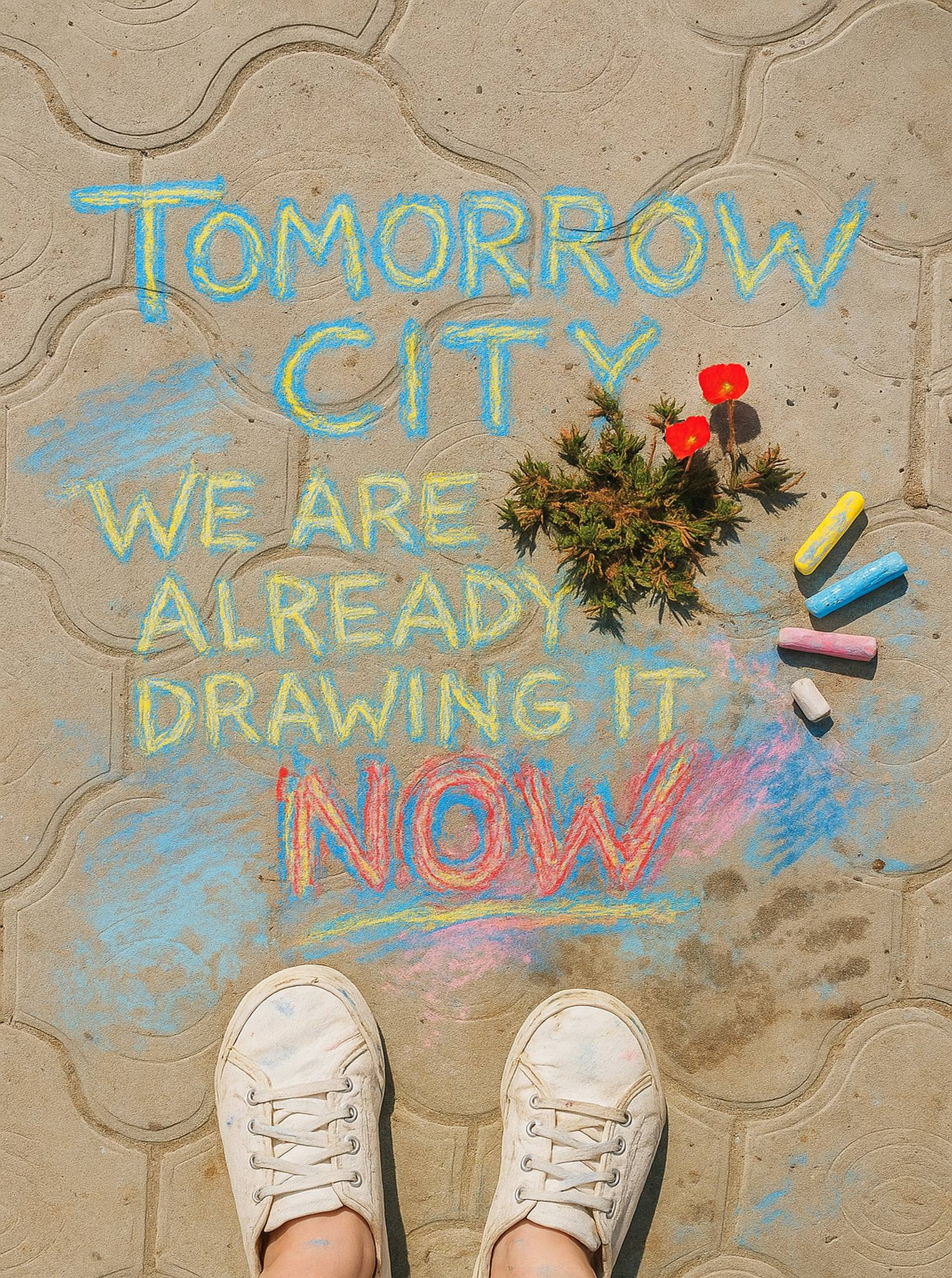Tomorrow City – We Are Already Drawing It Now concept future photography poster typography urban