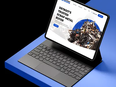 DETROIT - Scrap Metal Website branding carbon steel clean copper design detroit iron landing page logo machinery mechanical metal modern roll off scrap sell steel uiux webflow