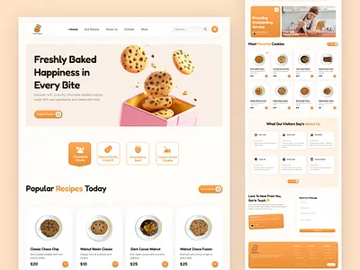 Cookie E-Commerce Website UI — Modern, Soft & Delightful Experie bakery cookies designinspiration dribbble ecommerce ecommerceui figmadesign fooddesign landingpage minimaldesign modernui productdesign shopifydesign ui uiconcept uidesign uiux uxdesign webdesign websitedesign