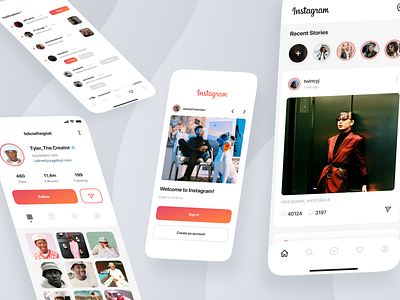 Instagram redesign app insta instagram instagram desidn instagram redesign interface minimal platform redesign social media social network stories story ui ux