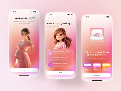 Pregnancy & Period Tracker Mobile App app app design baby app baby countdown calendar family app healthcare minimal mobile mobile app period period tracker pregnancy pregnancy app pregnancy journey pregnancy planner splash screan ui women health