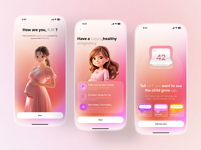 Pregnancy & Period Tracker Mobile App app app design baby app baby countdown calendar family app healthcare minimal mobile mobile app period period tracker pregnancy pregnancy app pregnancy journey pregnancy planner splash screan ui women health