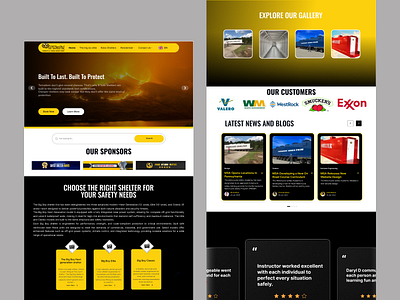 Storm Shelter Safety Landing Page UI clean layout​ company website​ corporate branding corporate website​ landing page​ modern design​ responsive design ui design​ web design​ web ui​ website homepage​