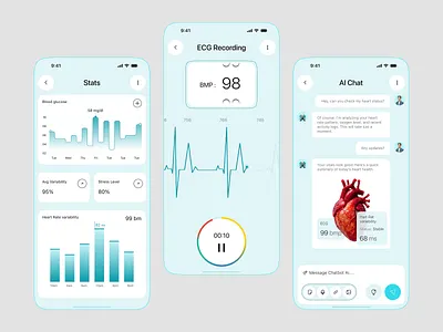 AI Medical App | AI Symptom Checker UIUX ai ai health chatbot app ai health companion app ai medical app ai prescription ai symptom checker ai symptom checker app artificial intelligence doctor app health app healthcare app minimal patient app symptom checker ui kit virtual care
