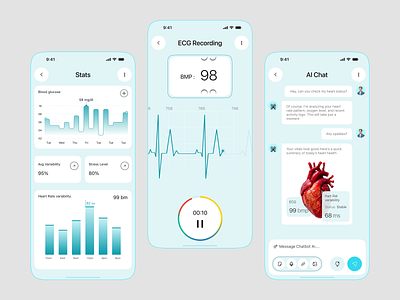 AI Medical App | AI Symptom Checker UIUX ai ai health chatbot app ai health companion app ai medical app ai prescription ai symptom checker ai symptom checker app artificial intelligence doctor app health app healthcare app minimal patient app symptom checker ui kit virtual care