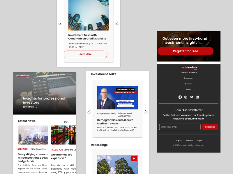 Capital Markets Mobile Homepage UI clean ui finance ui fintech app investment app mobile homepage mobile ui ui design ux design web design