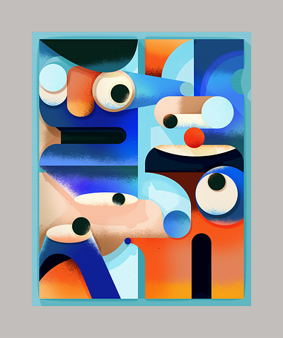 Faces in Conversation 3d artwork design graphic design illustration