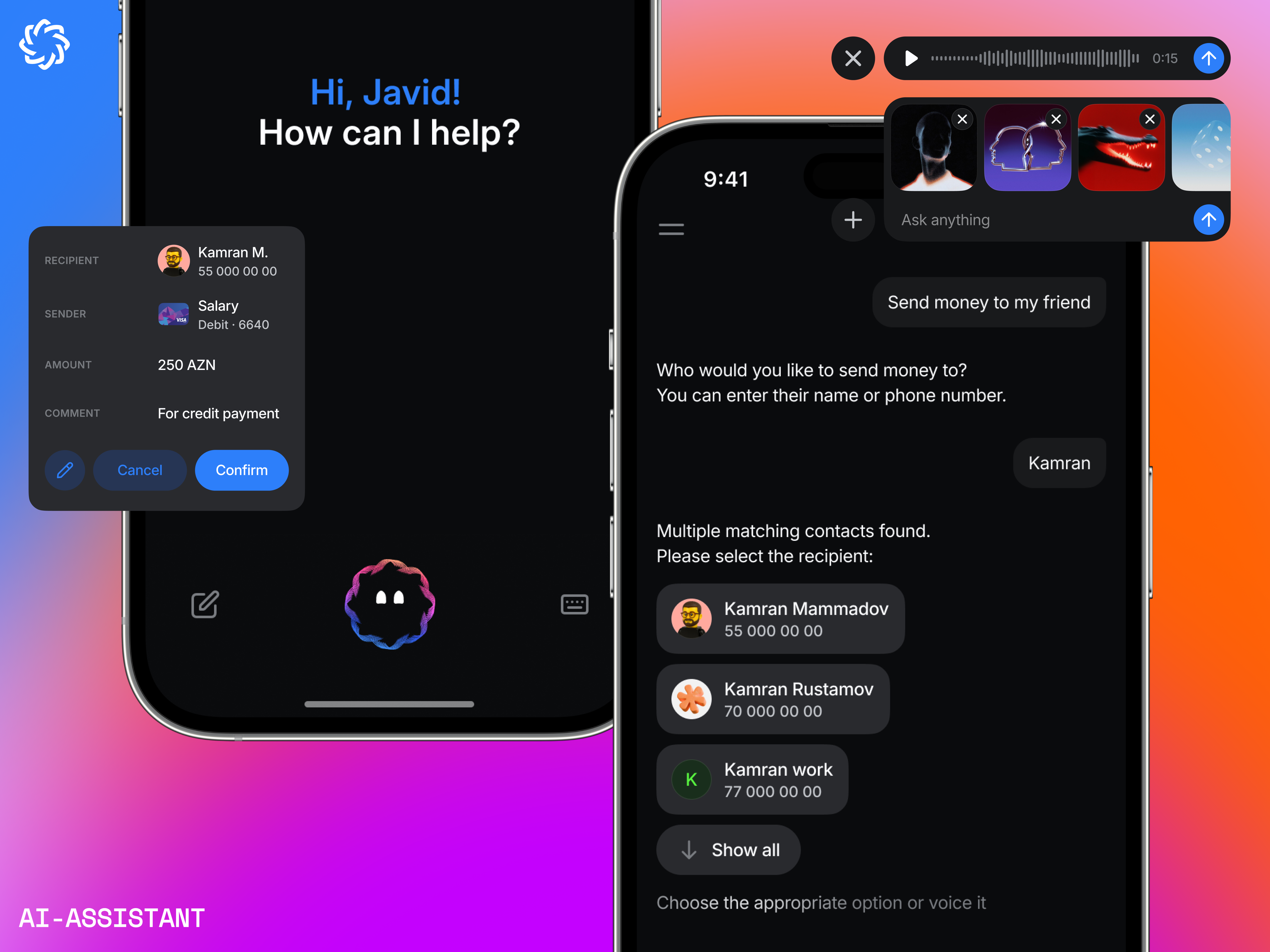 ABB AI assistant ai app asssistant bank bot chat component conversation fintech gradient mascot message messenger sms ux