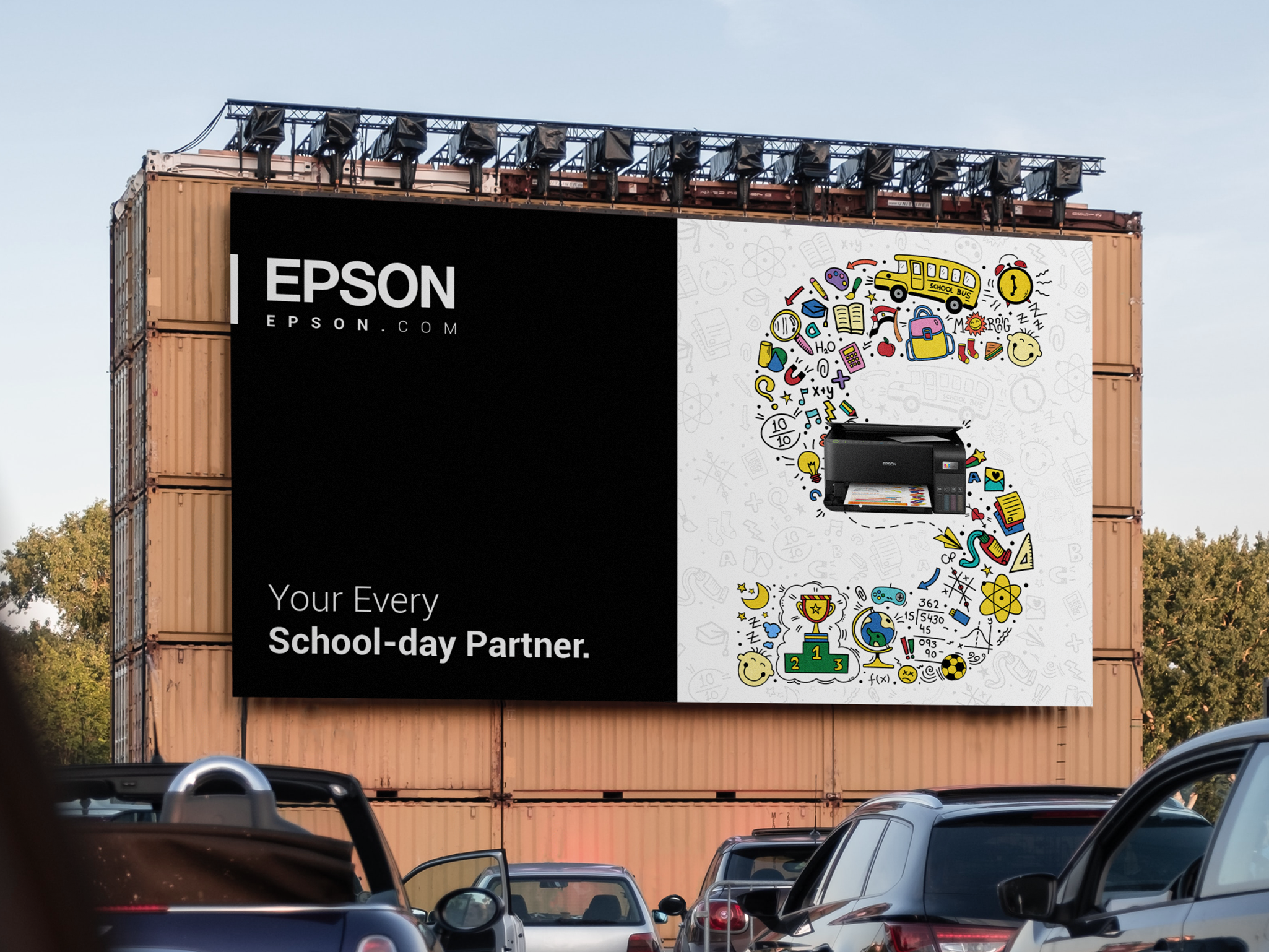 EPSON - Back to School arabic typography back to school branding doodles epson graphic design illustration printer typography vector