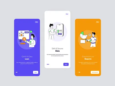 Onboarding for Loan app branding design illustration illustrator logo ui ux vector web website