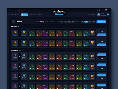 Coinflip: Casino Game bet betting casino casino app casino design casino games casino interface coin flip game coinflip coinflip design coinflip game gambling game ui online casino online slots poker online slots sport betting web casino