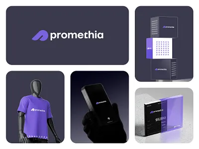 Promethia brand identity brand mark branding logo design logo folio minimalist logo modern branding visual identity