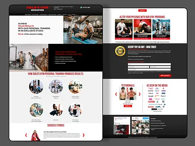 Gold’s Gym Singapore — Website UI/UX Exploration bold bold design brand design fitness gym gym website landing page ui uiux