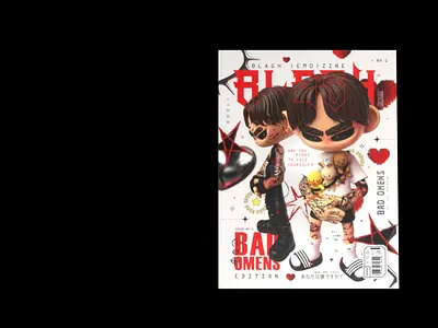 BAD OMENS - design fanzine 3d blender branding interactive design music