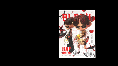 BAD OMENS - design fanzine 3d blender branding interactive design music