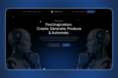 AI Content Generator Website ai content writer ai generator colorful ui design content writing website design homepage huhut landing page product design trendy ui design ui ui design uiux design uiux design agency web design web template webdesign website website design