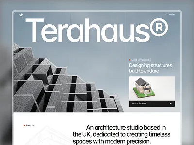 Terahaus — Architecture Framer Template architecture blog casestudy clean editorial framer grid layout modern portfolio responsive services studio team template typography ui ux webdesign website