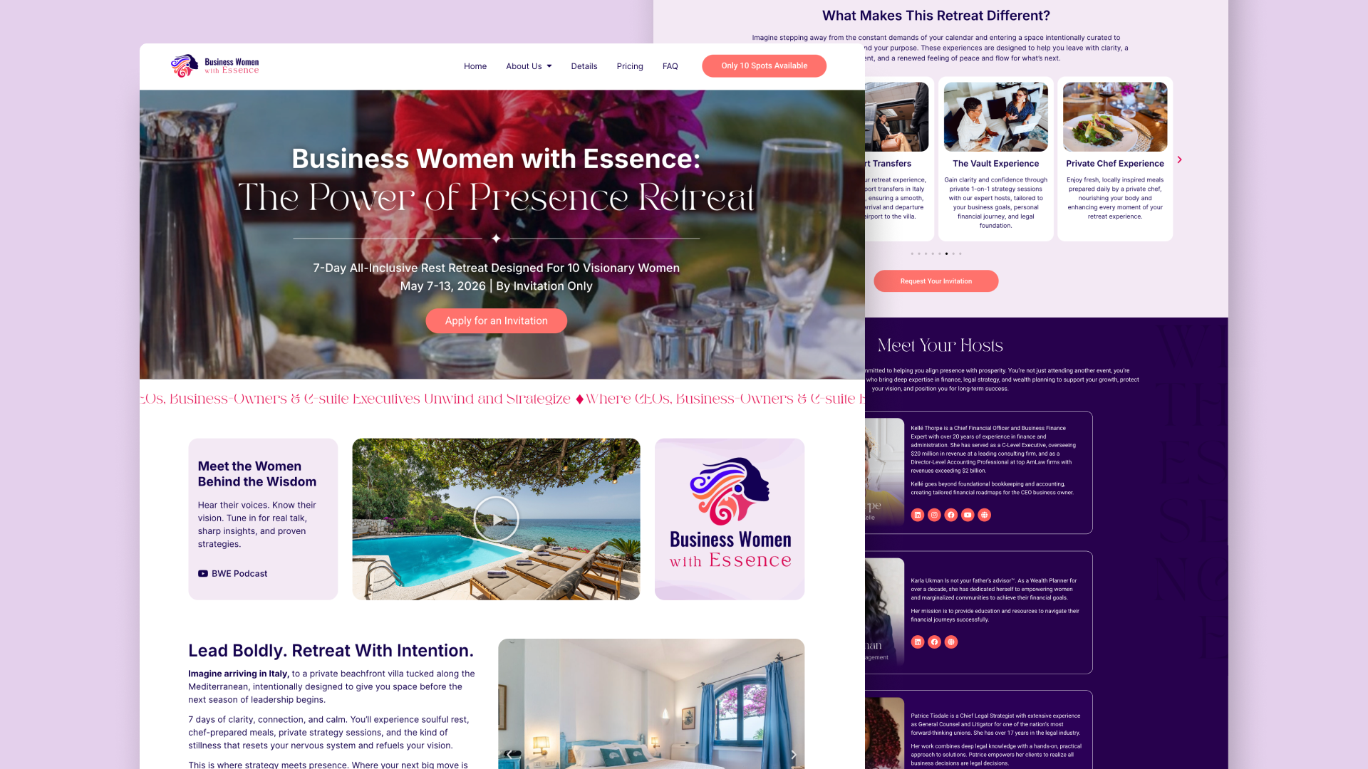 Business Women With Essence | Website Design brand identity branding business finance graphic design logo retreat ui ux web design website women