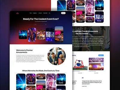 Amusements Park– Event Management Website UI Design landing page ui ui design user interface design ux design
