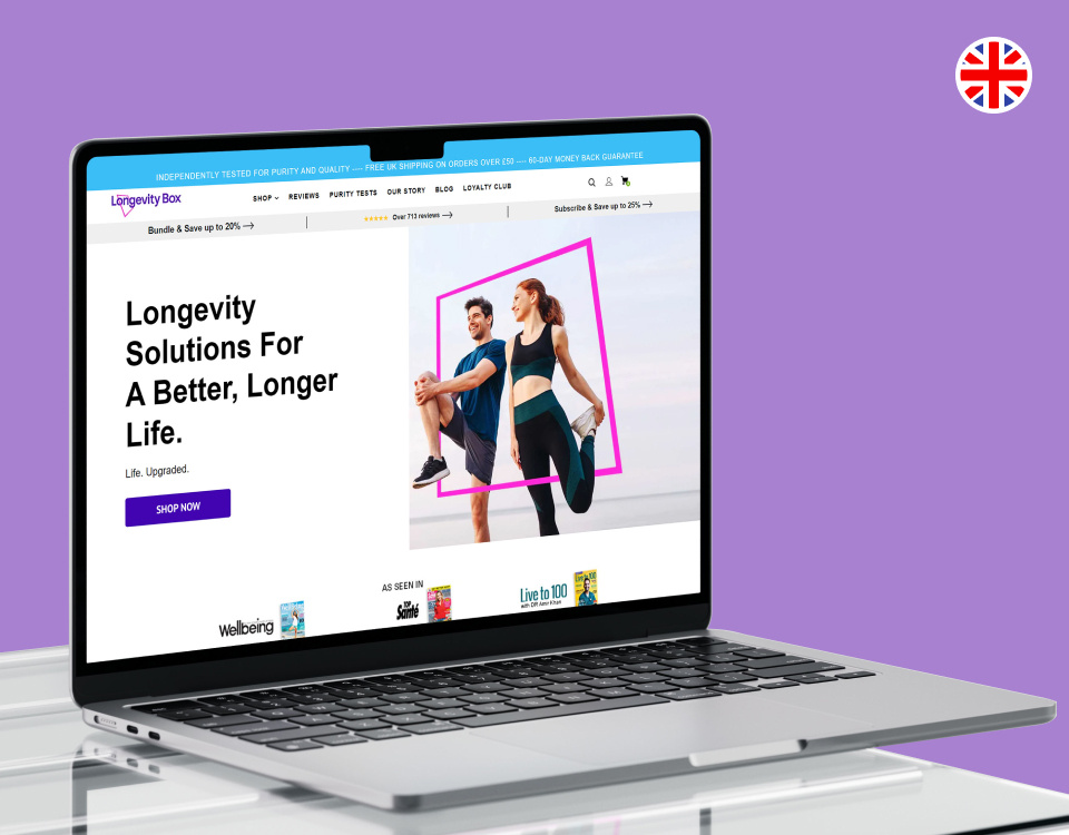 CRO for UK-based wellness brand of longevity supplements cart page design conversion rate optimization creative websites cro ecommerce design ecommerce product page ecommerce ui ecommerce website ui food website healthcare website design medical website design popup design popup ui design shopify store design shopify website design ux design ux designer ux ui