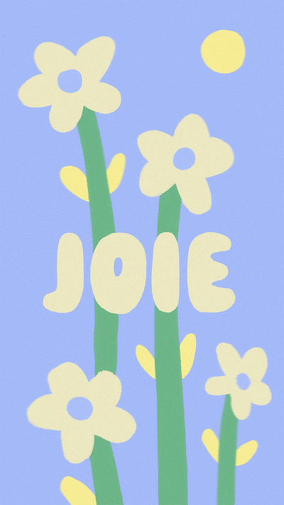 La joie - Joy colour design drawing flower illustration style