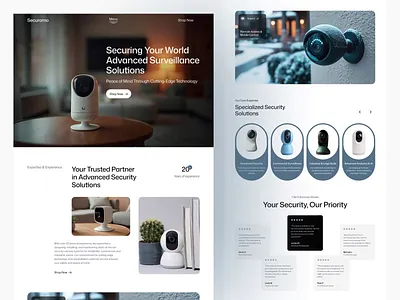 Modern Security & Surveillance Website Design cctv web design internet of things security system smart home security smarthome surveillance ui