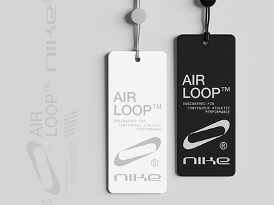 Nike® AirLoop© Tags air athlete athletic branding concept experiment fashion infinite label logo loop nike sports streetwear swoosh symbol tag tags utilitarian wear
