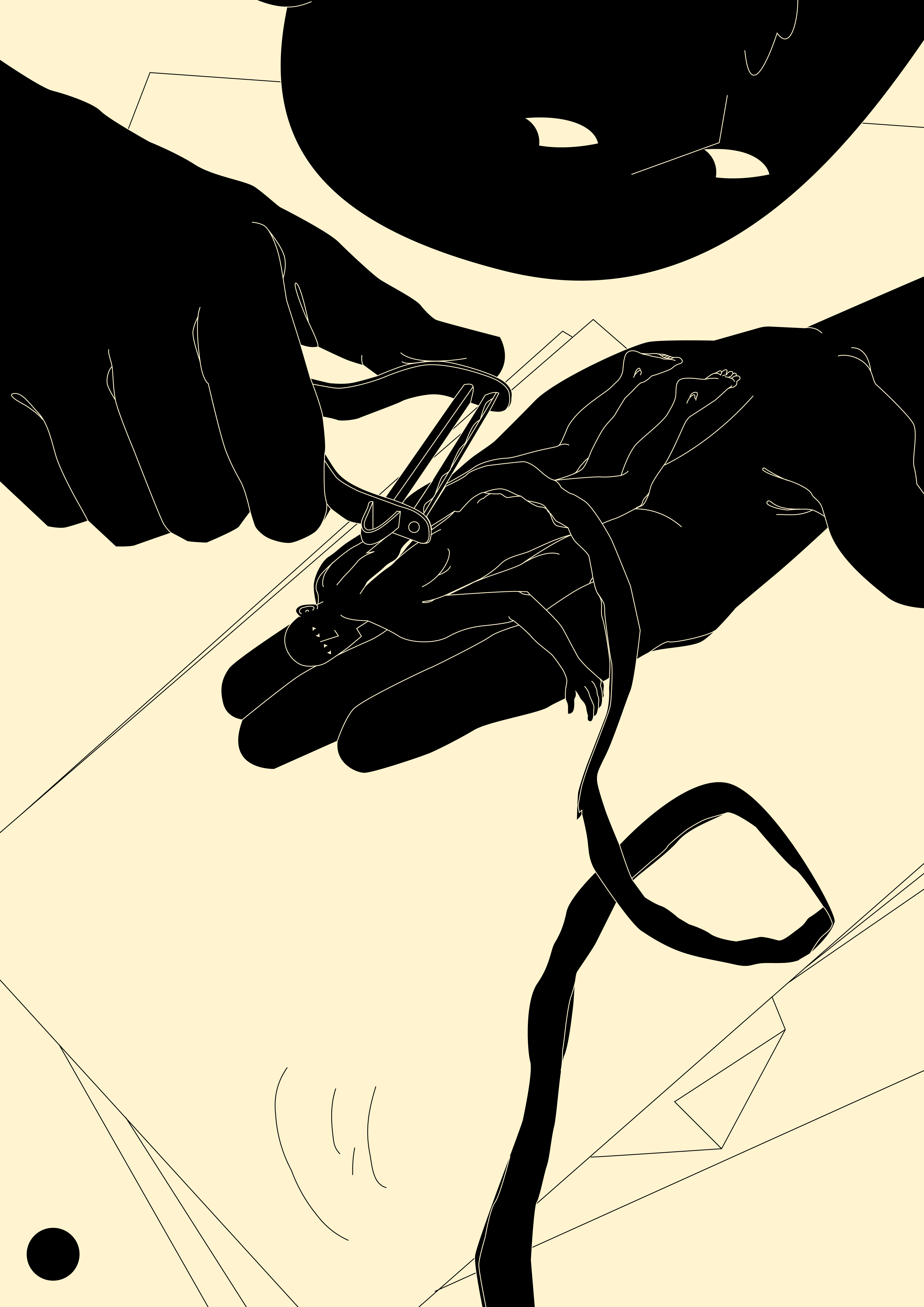 Shaving abstract composition conceptual illustration design dual meaning figure figure illustration idea illustration laconic lines mataphor mental health minimal pealing poster shaving