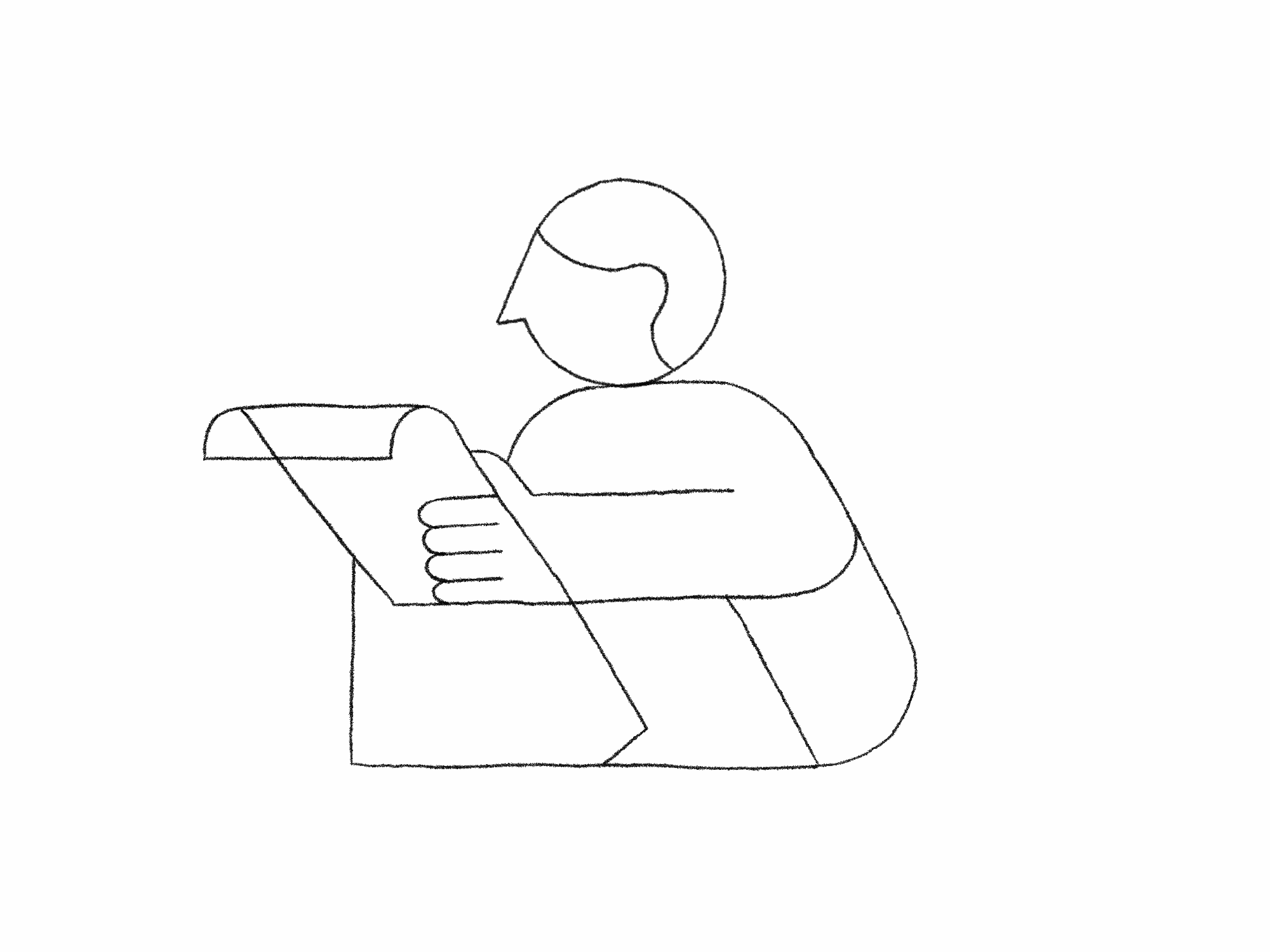 Animated Line Illustration - Losing Your Head. abstract animation app blog drawing geometric graphic design illustration line line art losing head man minimalist modern news procreate reading simple simplicity web