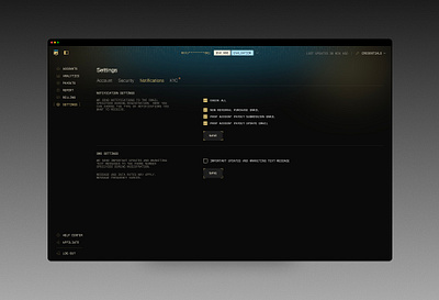 Account settings (Futures trading) admin dark mode dashboard enterprise finance fintech futures minimal product design saas software stocks trading ui ux web app web3