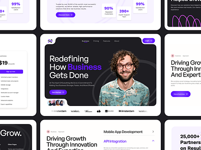 SAAS Landing Page agency clean dark theme dashboard design graphic design hero section interface landing landing page light minimal muhammad ali saas saas landing page ui ux web web page website