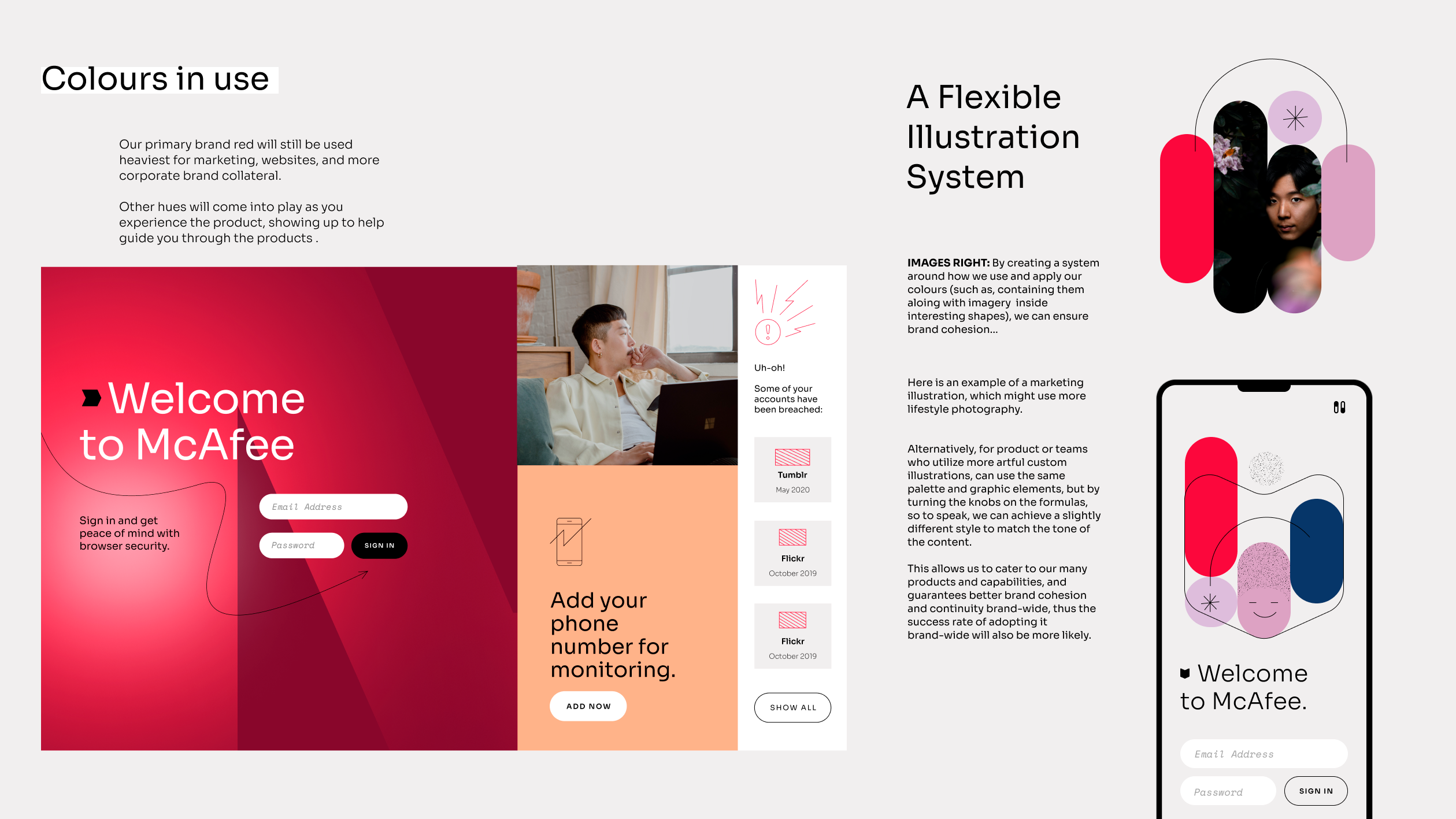 McAfee Rebrand branding design graphic design illustration typography ui ux
