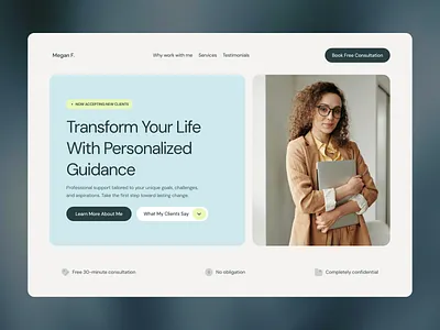 Landing Page For Personal Service Providers concept design landing page ui web design