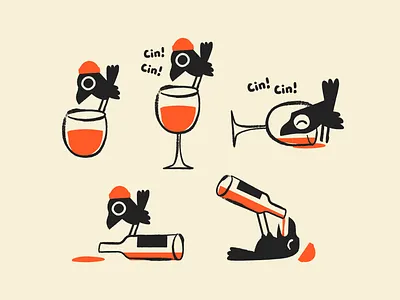 Beware of the bird! bar beanie bird branding corvids crow drinking drunk mascot mascot design merch design merchandise pacific northwest pnw portland product design raven seattle wine winery