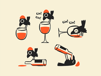 Beware of the bird! bar beanie bird branding corvids crow drinking drunk mascot mascot design merch design merchandise pacific northwest pnw portland product design raven seattle wine winery