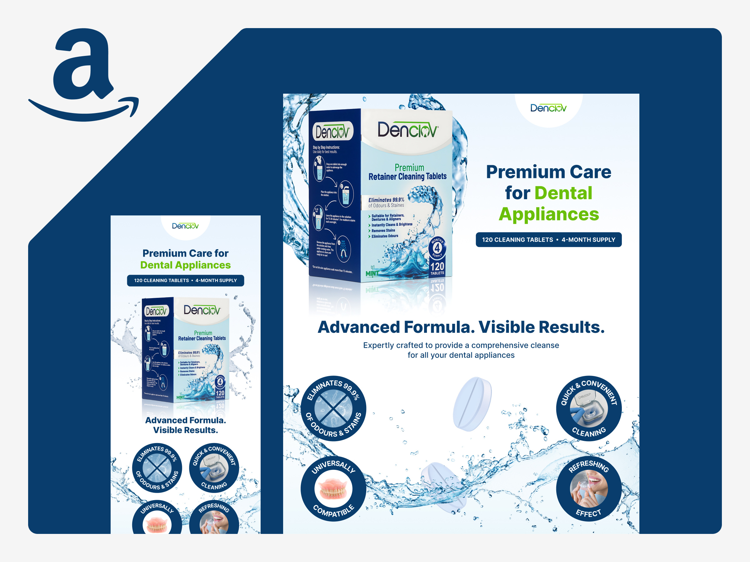 Premium A+ Content for Retainer Cleaning Tablets amazon a content amazon a plus content amazon ebc amazon plus content amazon premium a content ebc on amazon ecommerce listing design
