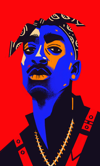 2pac 2pac 2pac illustrated character illustrated illustrated rapper illustration illustrator people portrait portrait illustration
