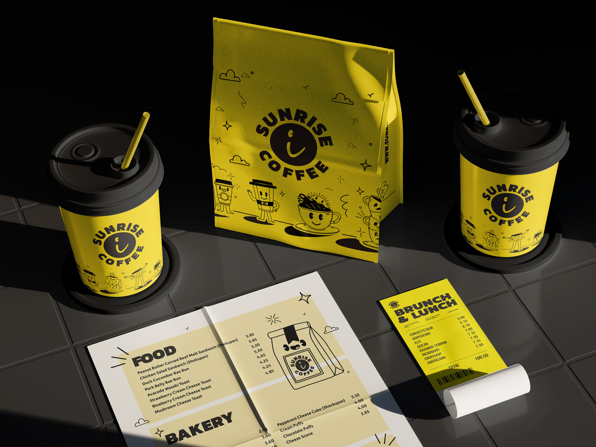 Sunrise Coffee | Japanese Coffee Branding brand design brand identity branding coffee logo coffee shop japanese logo logo logo design packaging packaging design poster