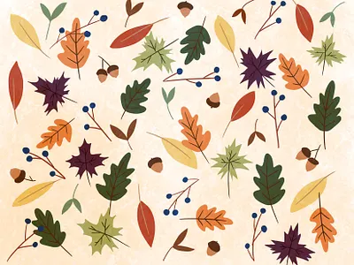 Autumn leaves illustration autumn fall fresco illustration illustrator leaves nature seasons vector