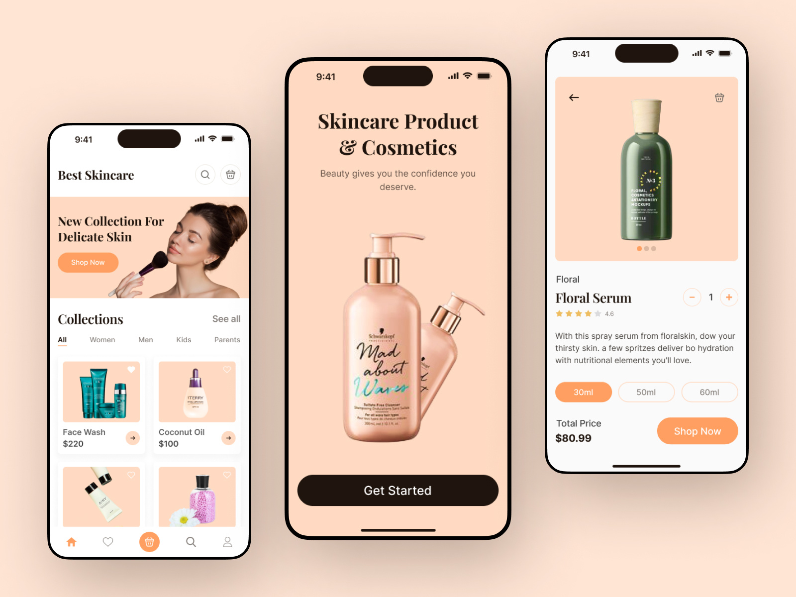 Beauty Skincare Product Shop App beauty beauty product brand sign cosmetic e shop ecommerce facial ios app makeup mobile app natural online shop pixetive product design products shopify shopping app skincare ui uiux