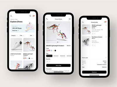 E-commerce Mobile App — Shoe Shop app design design e commerce ecommerce mobile mobile app shoe shop shop shopping ui ux