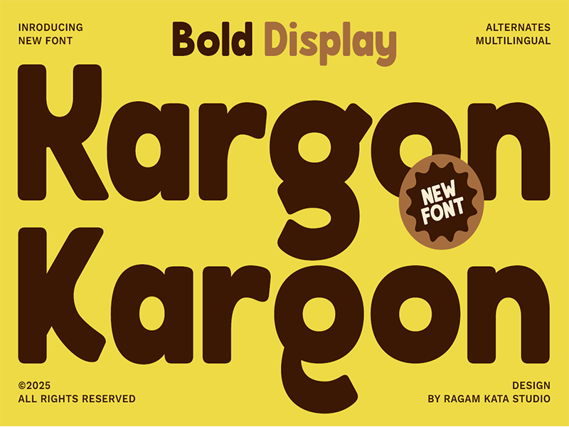Kargon – Bold Sans Font alternates bold branding classy creative display font fonts fun logo modern poster retro rounded