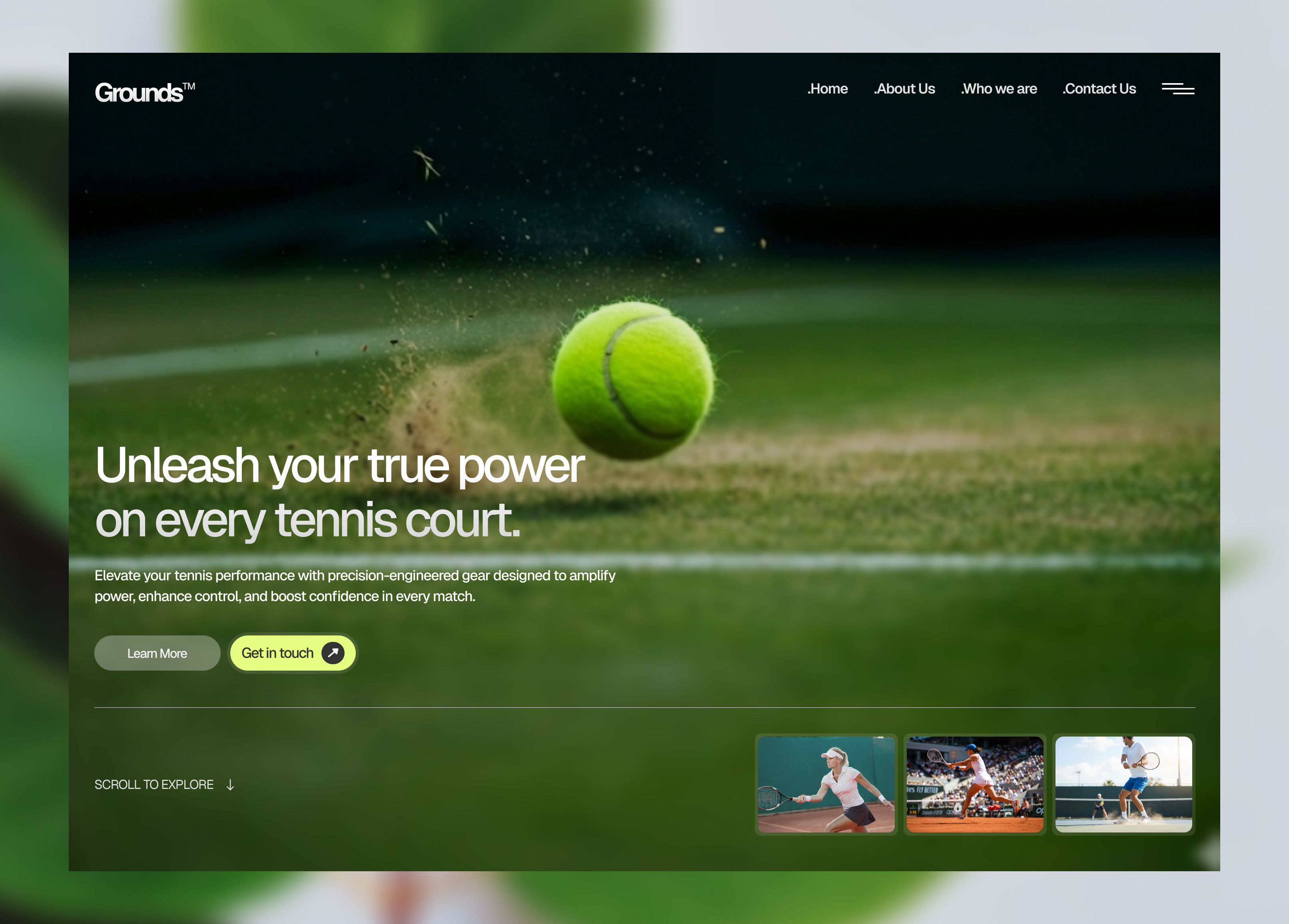 Tennis Hero Section