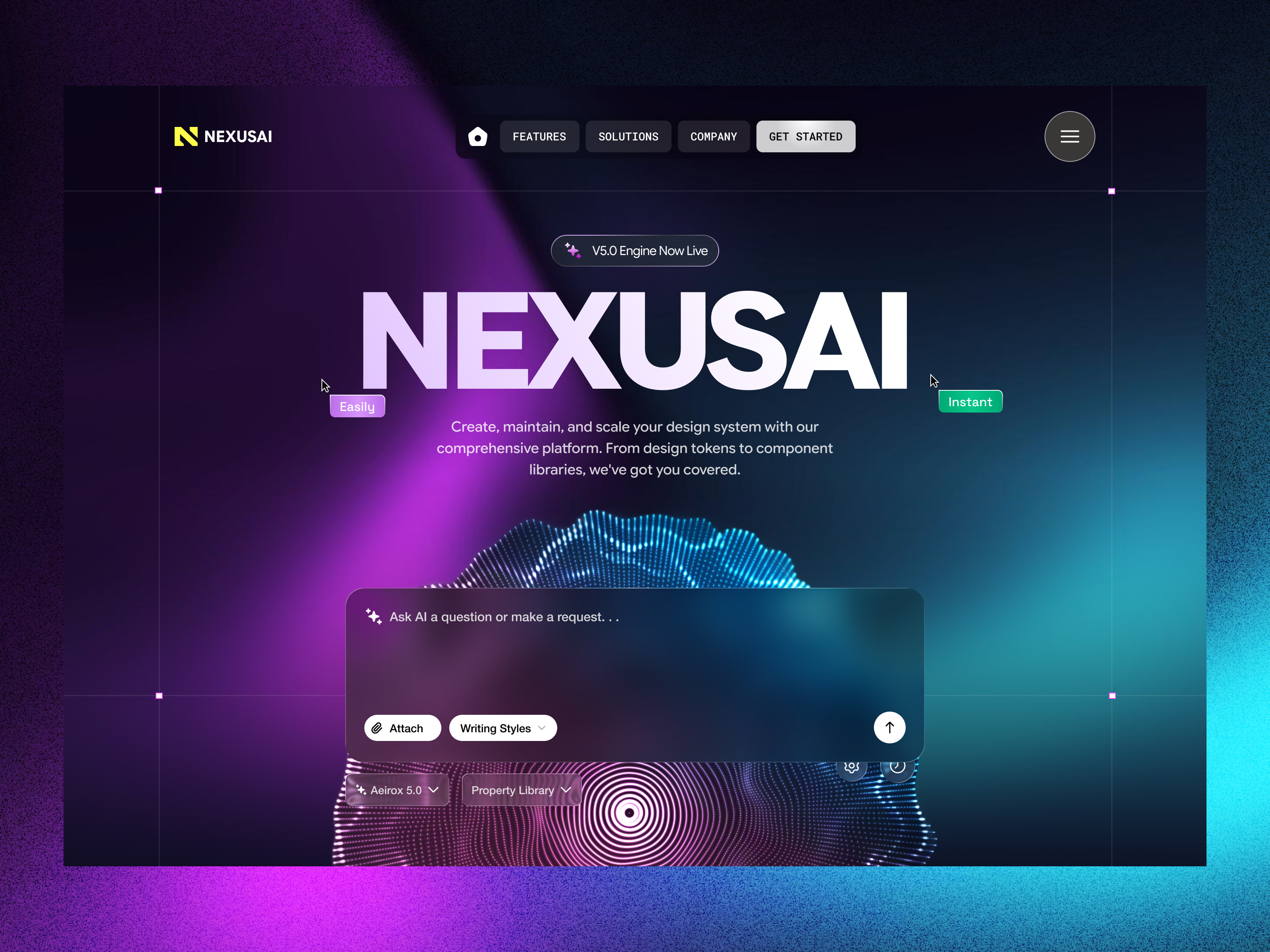 Nexusai - AI Design System Scaling Platform ai application chat dark design elementor framer landing mode page platform prompt saas software system technology ui webflow website wordpress